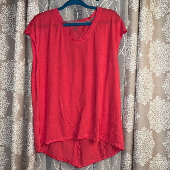 Jockey Casual Knit Relaxed Fit V-Neck split back Back Top Melon Color - Size XL - Picture 1 of 4
